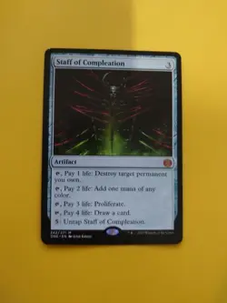 Staff of Compleation. Phyrexia : all will be one. Magic the Gathering Card. - Image 2