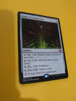 Staff of Compleation. Phyrexia : all will be one. Magic the Gathering Card. - Image 3