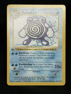 1999 Pokemon Poliwhirl 1st Edition Shadowless Base Set NM / MT 038/102 WOTC 🔥📈 - Image 1