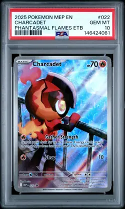 2025 POKEMON MEP EN-ME BLACK STAR PROMO #022 CHARCADET PSA 10 - Image 1