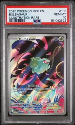 2025 POKEMON BULBASAUR MEG EN-MEGA EVOLUTION ILLUSTRATION RARE GEM MINT PSA 10 - Image 1