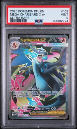Pokemon Mega Charizard X EX 109/094 Phantasmal Flames Ultra Rare PSA 9 - Image 1