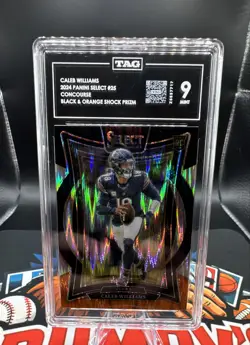 2024 Panini Select - Concourse Caleb Williams #25 Black & Orange Shock Prizm TAG - Image 1