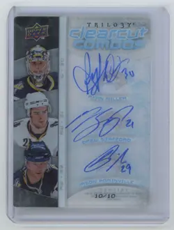 2008-09 Upper Deck Trilogy Triple Clearcut Autographs 10/10 Ryan Miller/Drew - Image 1