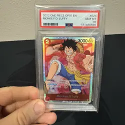 ONE PIECE ROMANCE DAWN OP01-024 MONKEY D. LUFFY PSA 10 GEM MINT - Image 5