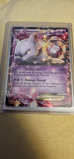 Pokemon Mewtwo Holo EX TCG Black Star Promo Card XY107 Near Mint Condition - Image 1