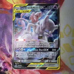 NM! Mewtwo & Mew GX SM191 Sun & Moon Tag Team Alt Art Promo Pokemon Card! - Image 2