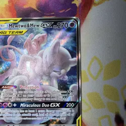 NM! Mewtwo & Mew GX SM191 Sun & Moon Tag Team Alt Art Promo Pokemon Card! - Image 3