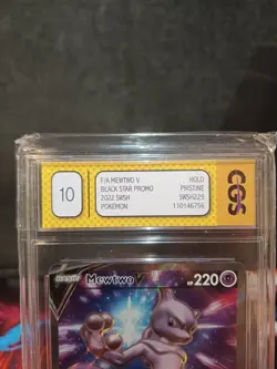 Pokemon TCG Mewtwo v SWSH229 Black Star Promo Card CGS Pristine 10 - Image 3