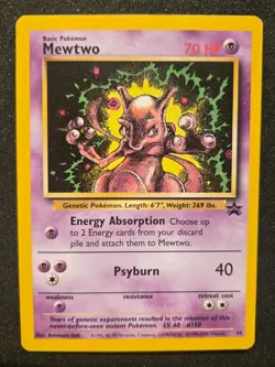 Pokemon Mewtwo Black Star Promo #14 WOTC LP Vintage 1999 Movie Promo Card - Image 1