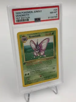 1999 POKEMON JUNGLE 1ST EDITION Trading Card VENOMOTH #29/64 graded PSA NM-MT 8 - Image 5