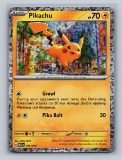 Pokemon Card Pikachu 6/15 Mcdonald's Promo 2023 Regular Holo TCG Rare MP - Image 1