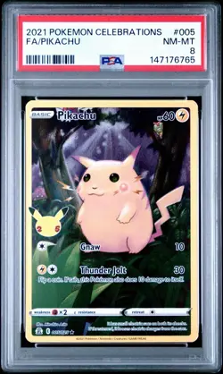 PSA 8 Pokemon 2021 Celebrations Pikachu 005/025 Full Art - Image 1