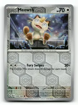 Meowth 048/064 - Shrouded Fable Reverse Holo - Pokemon Card NM/M - Image 1