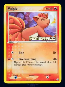 Pokemon Card Vulpix 72/106 EX Emerald Reverse Holo Foil Rare Vintage NM 2005 - Image 1