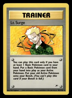 Lt. Surge 101/132 Rare Gym Heroes Pokemon Card - 1 - Image 1