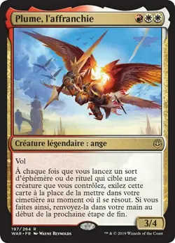 Magic The Gathering MTG FEATHER, THE REDEEMED FRENCH War of the Spark NM - Image 1