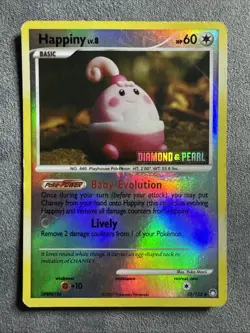 Happiny 52/123 Reverse Holo Pokemon Card Diamond & Pearl 2007 Stamped - Image 1