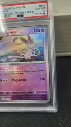 2025 SYLVEON MASTER BALL REVERSE HOLO PRISMATIC EVOLUTIONS POKEMON PSA 10 #040 - Image 4
