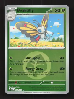 Beautifly 013/217 Uncommon ME: Ascended Heroes Pokemon Reverse Holo Near Mint - Image 1