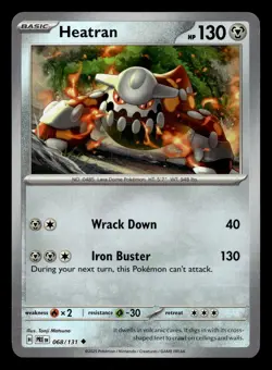 Heatran 068/131 Uncommon Prismatic Evolutions Pokeball Reverse Holo Pokemon NM - Image 1