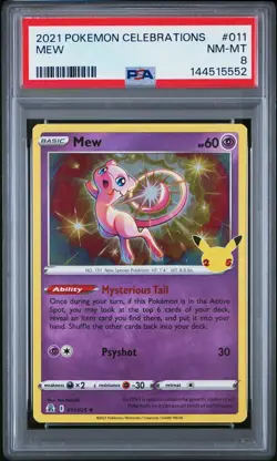 2021 POKEMON CELEBRATIONS #011 MEW PSA 8 - Image 1