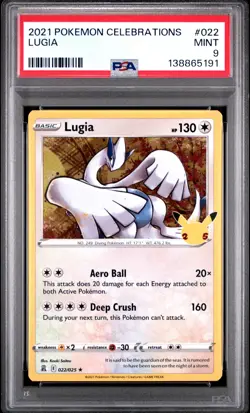 2021 POKEMON CELEBRATIONS #022 LUGIA PSA 9 - Image 1