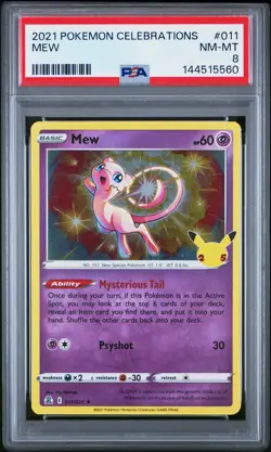 2021 POKEMON CELEBRATIONS #011 MEW PSA 8 - Image 1
