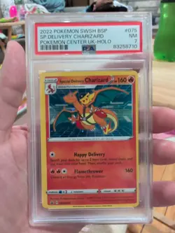 2022 POKEMON SWSH BLACK STAR PROMO #075 SPECIAL DELIVERY CHARIZARD-HOLO PSA 7 - Image 1