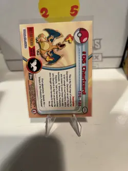 Pokemon: Charizard #6 - Embossed Rays Foil - Topps Black Logo (2nd Print) - LP - Image 4