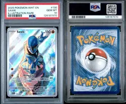2025 POKEMON WHT EN-WHITE FLARE ILLUSTRATION RARE #130 SAWK PSA 10 - Image 3
