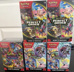 Pokemon TCG Booster Bundle Box Lot Mega Evolution Perfect Order Phantasmal Flam… - Image 1