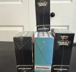 Pokemon TCG Booster Bundle Box Lot Mega Evolution Perfect Order Phantasmal Flam… - Image 3