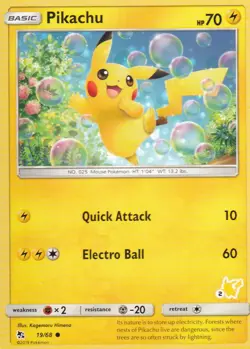 POKEMON - HIDDEN FATES - PIKACHU - COMMON 19/68 NM+ - Image 1