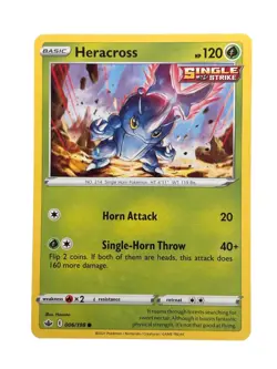 New: 2021 Pokemon TCG Heracross 006 Chilling Reign Regular Common - Image 1