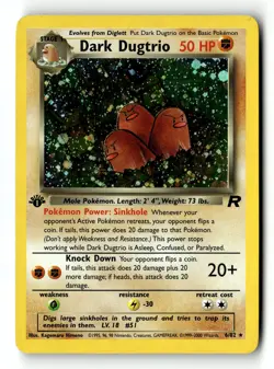 Pokemon Card Dark Dugtrio (6) LP Team Rocket Holo 1st Edition Rare 06/82 - Image 1