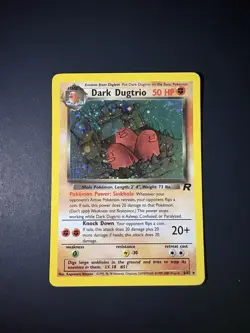 Pokemon TCG Dark Dugtrio Team Rocket 6/82 50 HP Stage 1 Holo Rare - Image 1