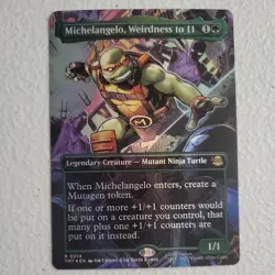MTG TMNT Michelangelo, Weirdness to 11 (Borderless) Foil #214 - Image 1