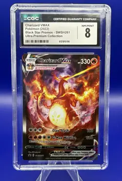 Pokemon Black Star Promo SWSH261 Charizard VMAX Ultra Premium Holo CGC 8 - Image 1