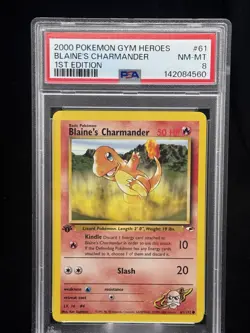 Blaine’s Charmander #61 1st Edition Gym Heroes 2000 Pokemon PSA 8 🔥 - Image 1