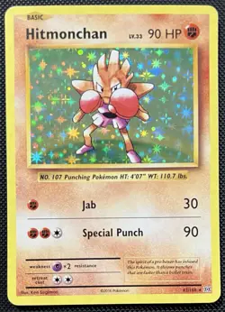 2016 Pokemon Hitmonchan Holo 62/108 XY Evolutions LP - Image 1