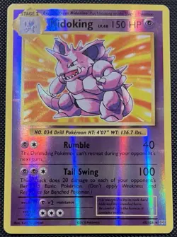 2016 Pokemon Nidoking Reverse Holo 45/108 XY Evolutions LP - Image 1