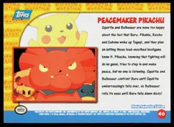 1999 Topps Pokemon Pikachus Vacation Peacemaker Pikachu #46 - Image 2