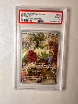 Pokemon TCG Sprigatito 196/193 Illustration Rare Paldea Evolved PSA 9 - Image 1