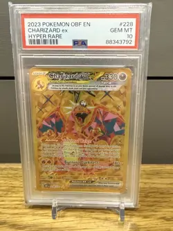 2023 Pokemon CHARIZARD EX #228/197 GEM-MINT Obsidian Flames HYPER RARE PSA 10 - Image 1