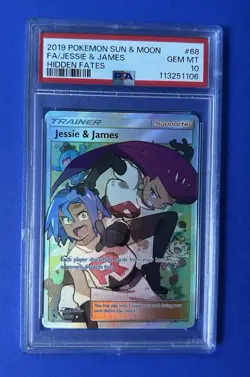 2019 Pokemon Sun & Moon FA/Jessie & James Hidden Fates #68 PSA 10 GEM MT - Image 1