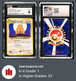 Graded CGC 6 Dark Ursaring #217 Darkness And To Light Japanese Pokemon TCG 2001 - Image 3