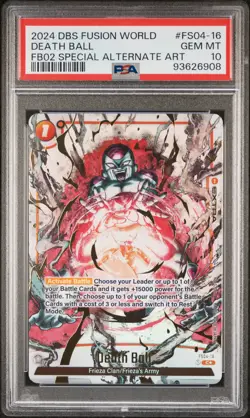 2024 DRAGON BALL SUPER CARD GAME FUSION WORLD BLAZING AURA DEATH BALL PSA 10 - Image 1