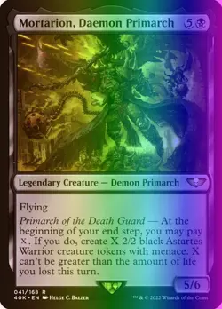 MTG Mortarion, Daemon Primarch (41u/675) Warhammer 40,000 LP FOIL- SURGE - Image 1