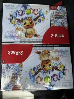 2 sealed Pokemon Prismatic Evolutions Costco Bundle ETB and Booster Lot Of 2 - Image 1